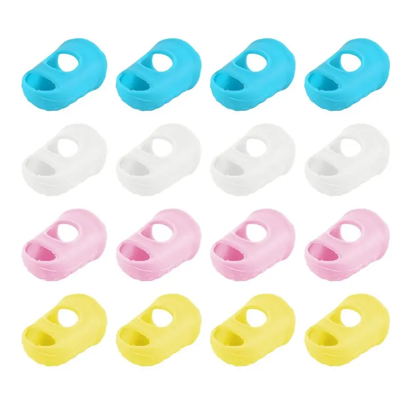 Superior-16 PCS Fingers Protectors,Kalimba Autoharp Silicone Finger Sleeve Random Color Silica Gel Finger Pain Relief