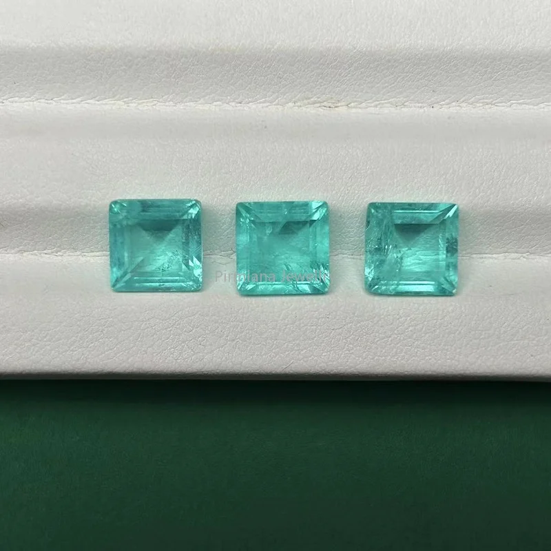 Pirmiana Wholesale Price Fashion Paraiba Color Fusion Stone Squre Shape Loose Gemstones For DIY Jewelry Making