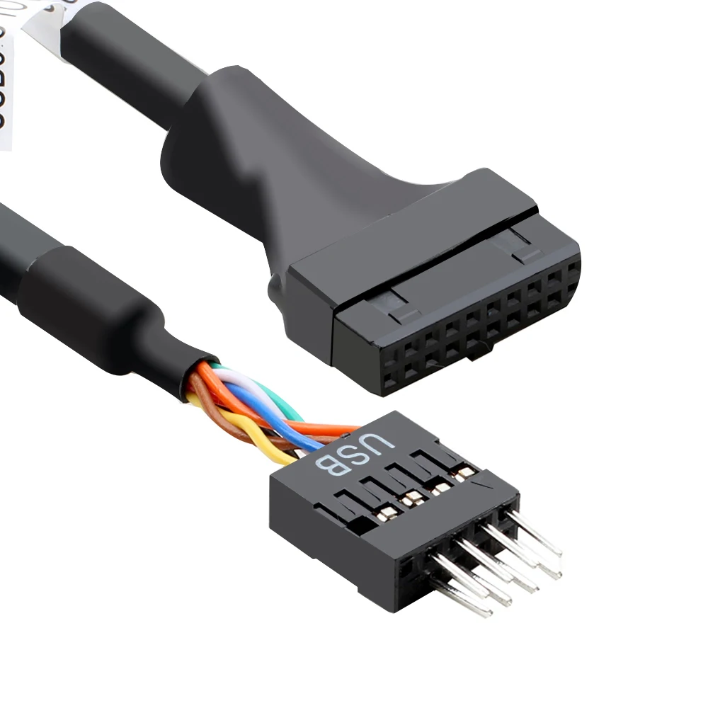 Internal USB 3.0 19-Pin ke USB 2.0 9-Pin Female-Male konektor Motherboard Adapter kabel konverter untuk Desktop Data transmisi