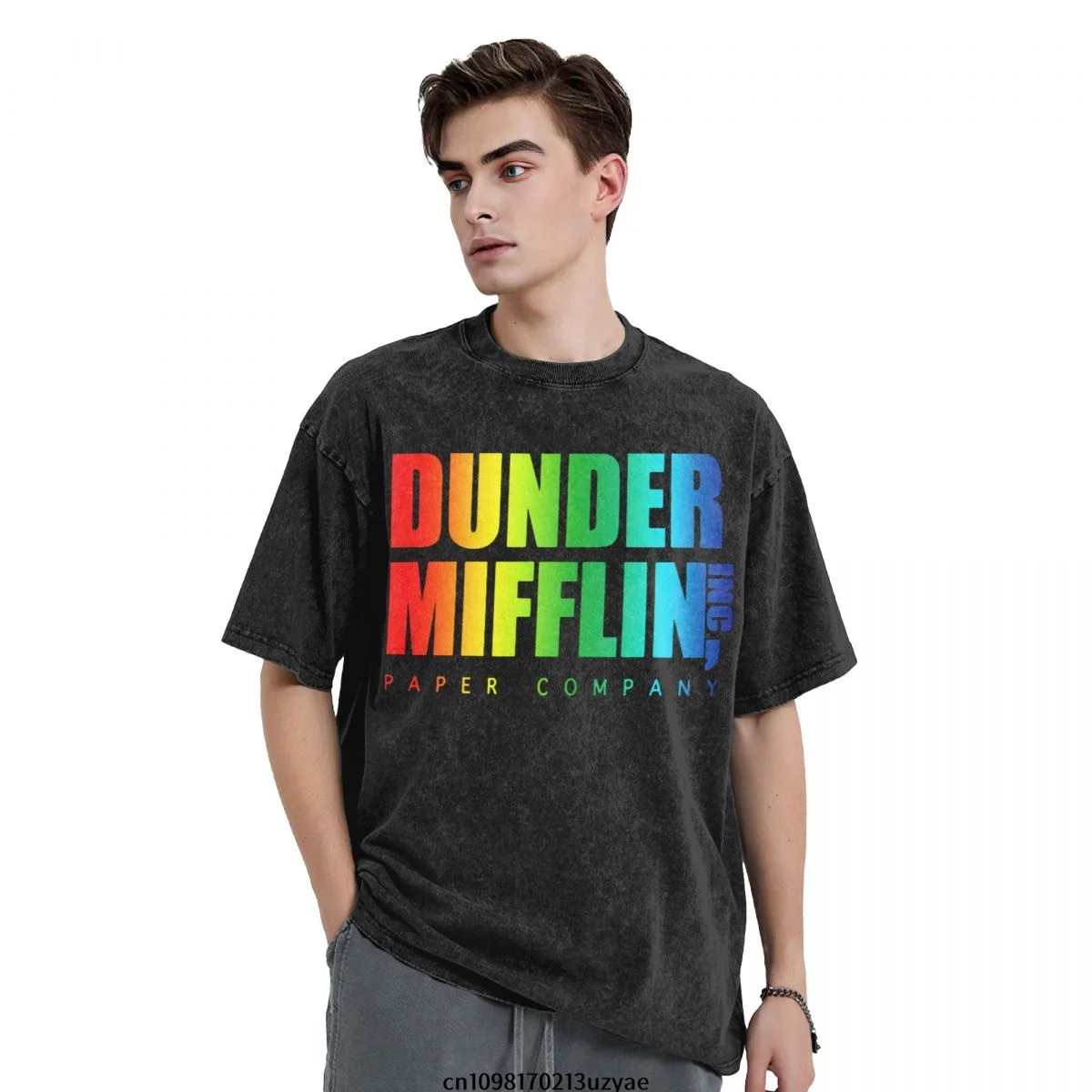 

Dunder Mifflin INC Paper Company Logo (2) Мужская винтажная хлопковая футболка с короткими рукавами, летняя футболка в стиле хип-хоп