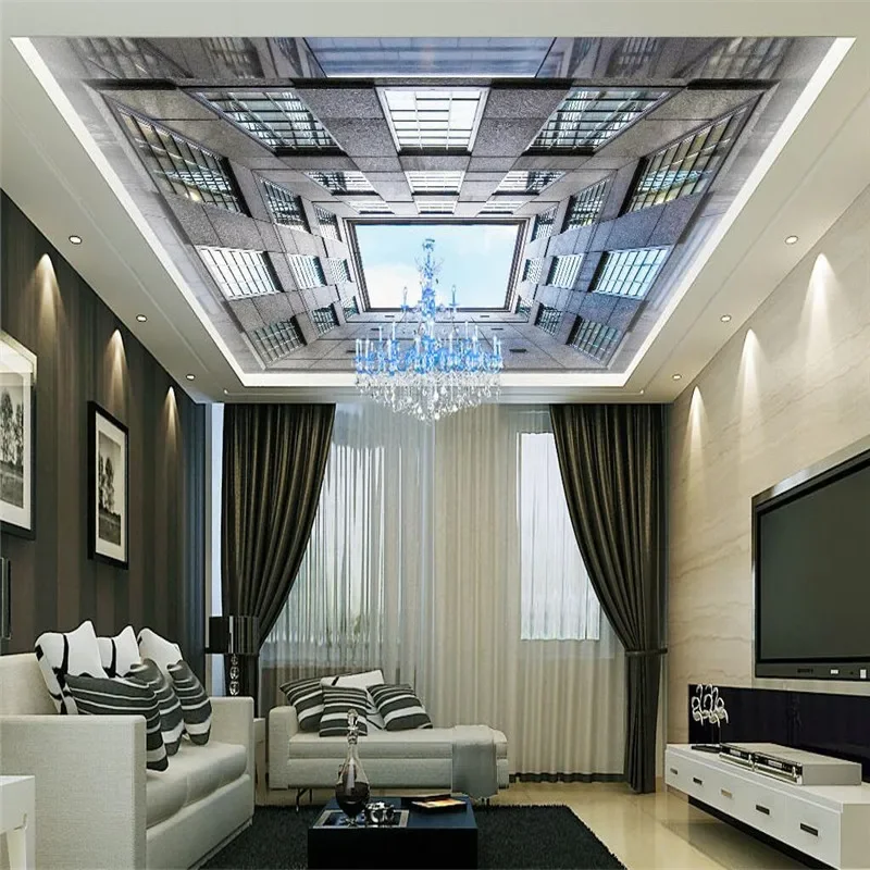 beibehang 3d Wallpaper Building Sky Ceiling Photography Background Modern Mural for Living Room Large Painting Home Decor