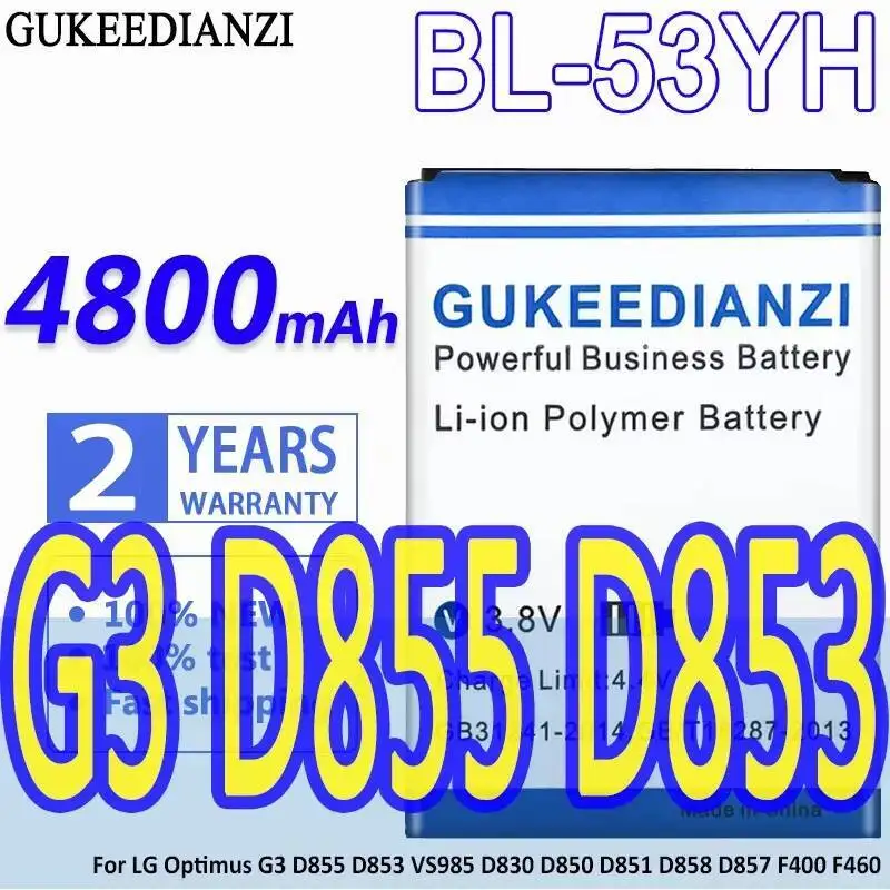 

Аккумулятор мобильного телефона BL-53YH 4800 мАч для LG Optimus G3 D855 D853 VS985 D830 D850 D851 D858 D857 F400 F460