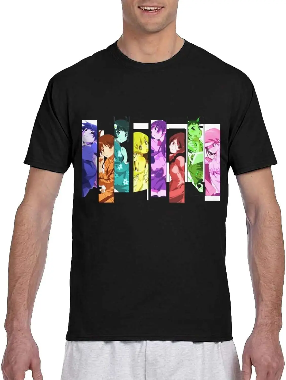 Anime Monogatari Series T Shirt Man'S Casual Art Round Neck Tee Fashion Short Sleeves Shirts