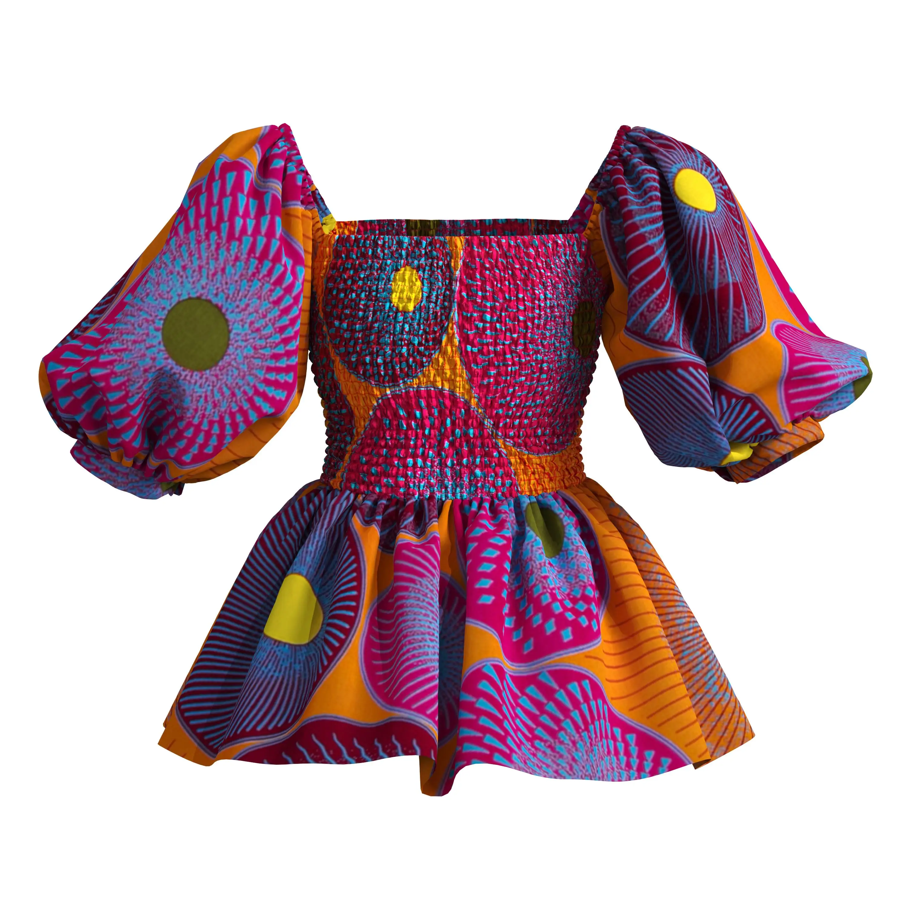 Dashiki Afrikaanse Shirt voor Vrouwen Bazin Riche Ankara Print Half Mouw T-shirts Top Vrouwen Afrikaanse Kleding Causale Party Wy9842