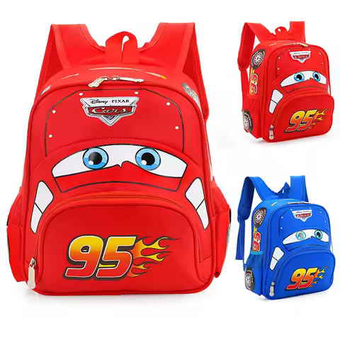 Disney carro saco infantil jardim de infância menino mochila de segurança estudantes da escola primária 3-6 anos de idade