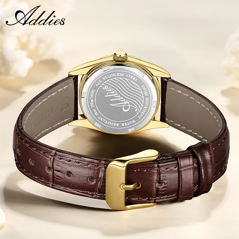 Addies 585 Quartz Woman's Watch 28mm High Quality Sapphire Glass 50m Waterproof Dive Stainless Steel Business Ladies Watches view 6