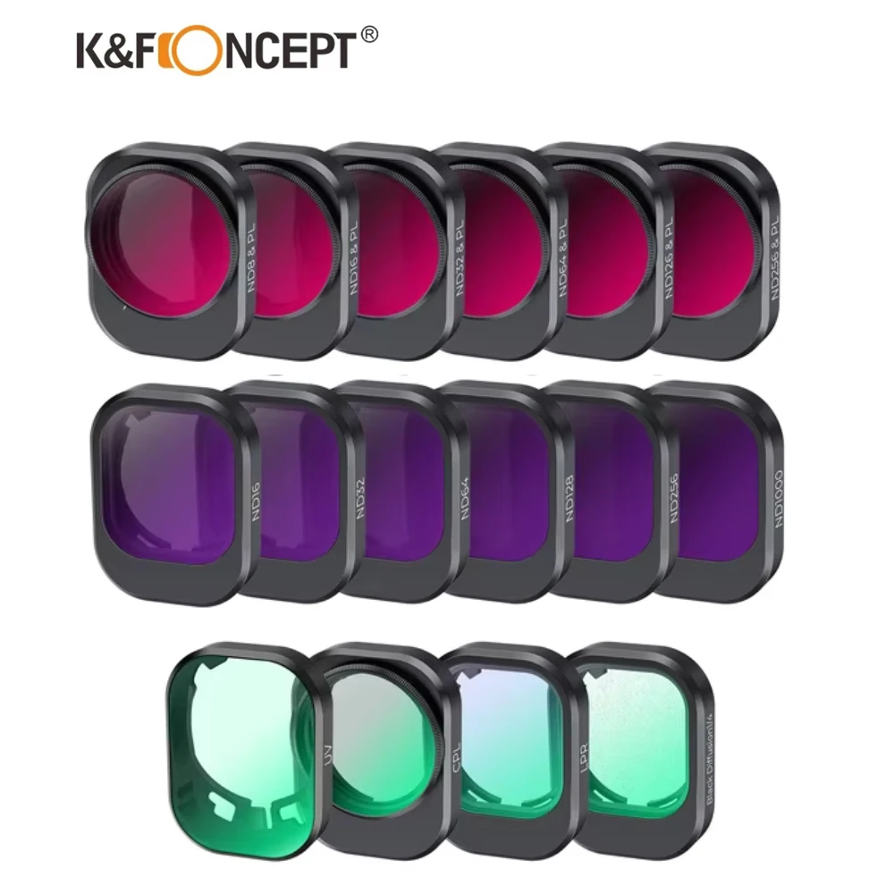 K&F Concept Drone Filter Set CPL UV ND VND NDPL Camera Filter Set for DJI Mini 4 Pro with Ultra HD Water And Dust Proof Coatings