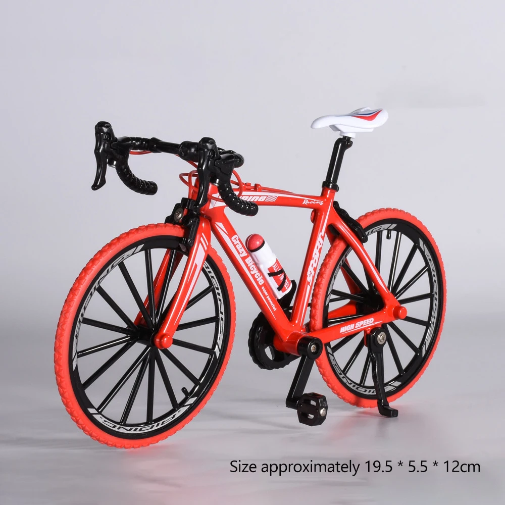 Simulation Alloy Bicycle Model 1:8 Classical Road Bike Racing Bend Road Collect Creative Ornament Gift Box Boy For Children