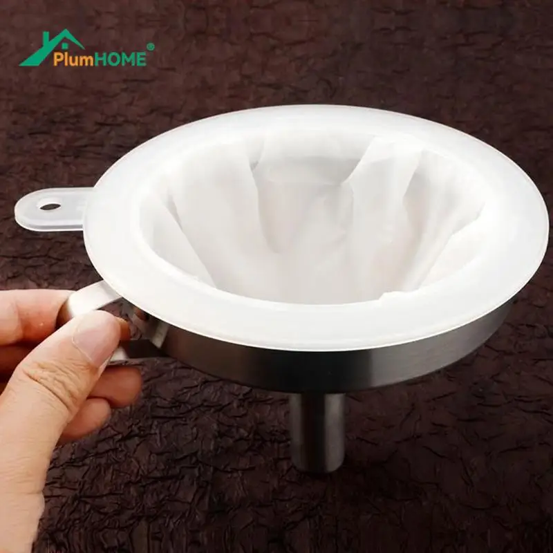 New 100 200 Mesh Nylon Filter Stainless Steel Funnel And Fruit Milk Traditional Chinese Medicine Oil White Wine Boiled Water