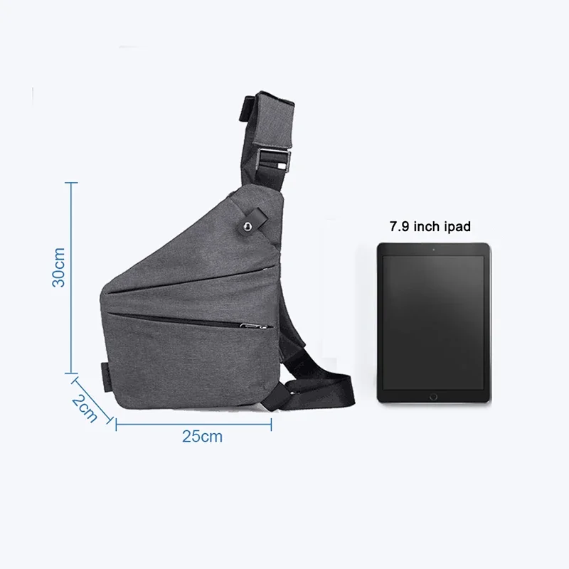 Anti-Theft Sling Crossbody Bag for Men Lightweight Water-Resistant Chest Shoulder Bag Slim Casual Daypack for Travel & Daily Use