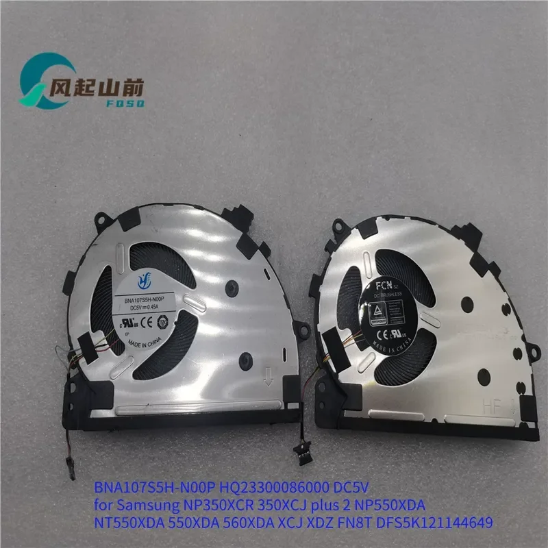 for Samsung NP350XCR 350XCJ plus 2 NP550XDA NT550XDA 560XDA CPU Cooling Fan Heatsink