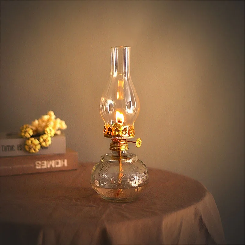 Large Capacity Glass Oil Lamp For Indoor Outdoor Use W/ Wick Vintage  Scented Lamp Oil Modern Home Decor For Living Room