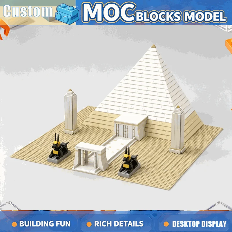 1177PCS Ancient Desert Pyramid Building Blocks Model DIY Assembly Brick Set Landmark Display Collection Festival Gift Decoration