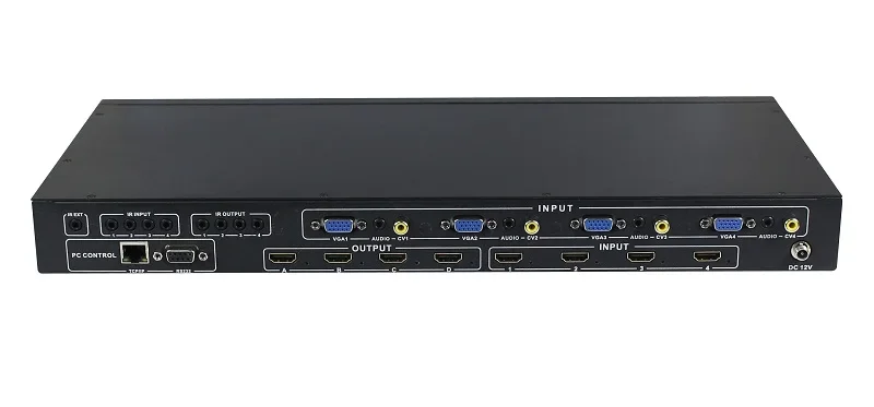 4x4 HDMI Matrix with 2x2 Video Wall Processor,multiviewer Function Seamless Switchhing 4k HDMI Multiviewer 4xhdmi,4*ir Kensence