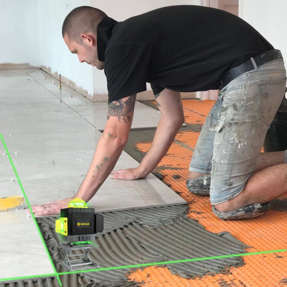 GROSAM 360 Laser level 16 Lines 4D Self-leveling Nivel Laser Cross Horizontal Vertical Green Beam For Construction Tools