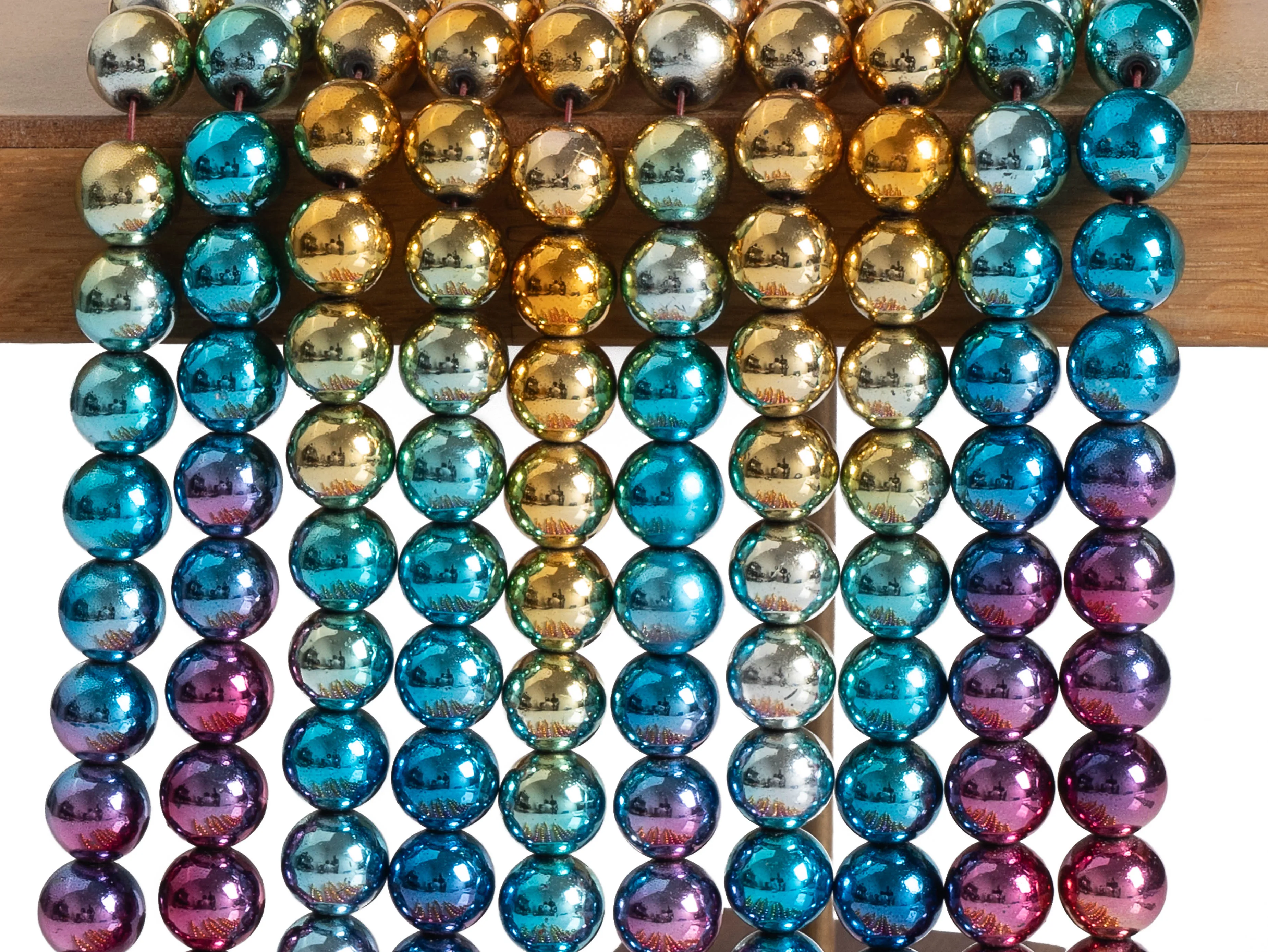 Natural  Hematite Beads Rainbow color Round Loose Beads  for Jewelry  Making 4MM 6MM 8MM 10MM