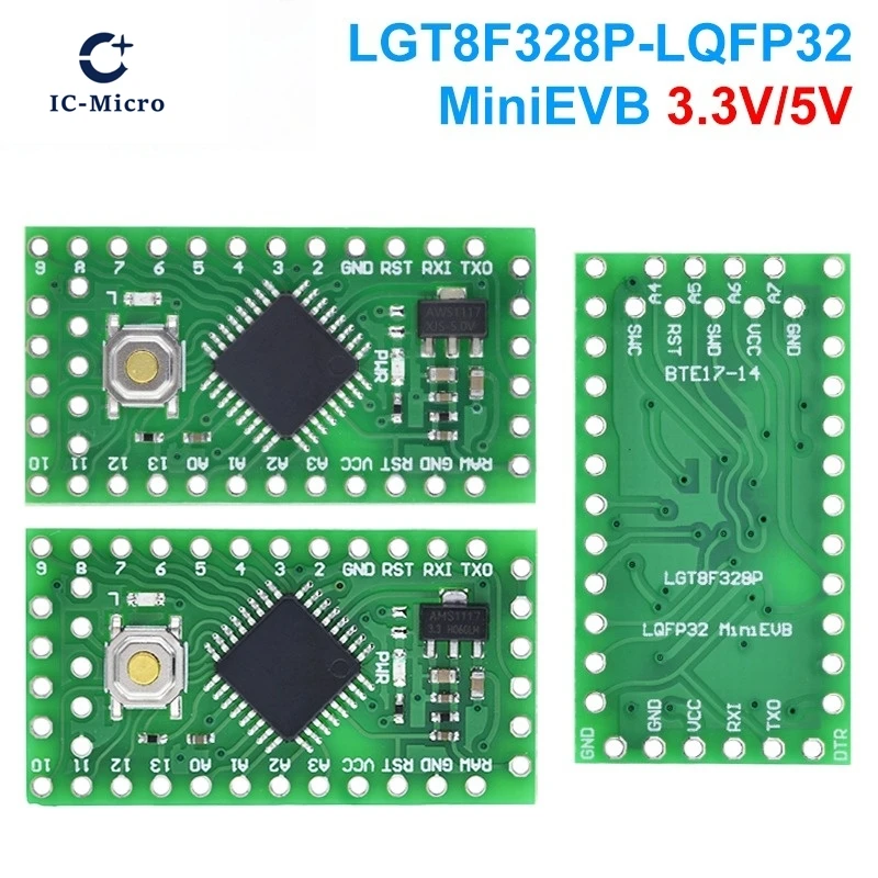 XCW 1-10PCS LGT8F328P LQFP32 MiniEVB 3.3V / 5V Replaces Pro Mini ATMEGA328P Fully Compatible For Arduino USE HT42B534-1 Driver