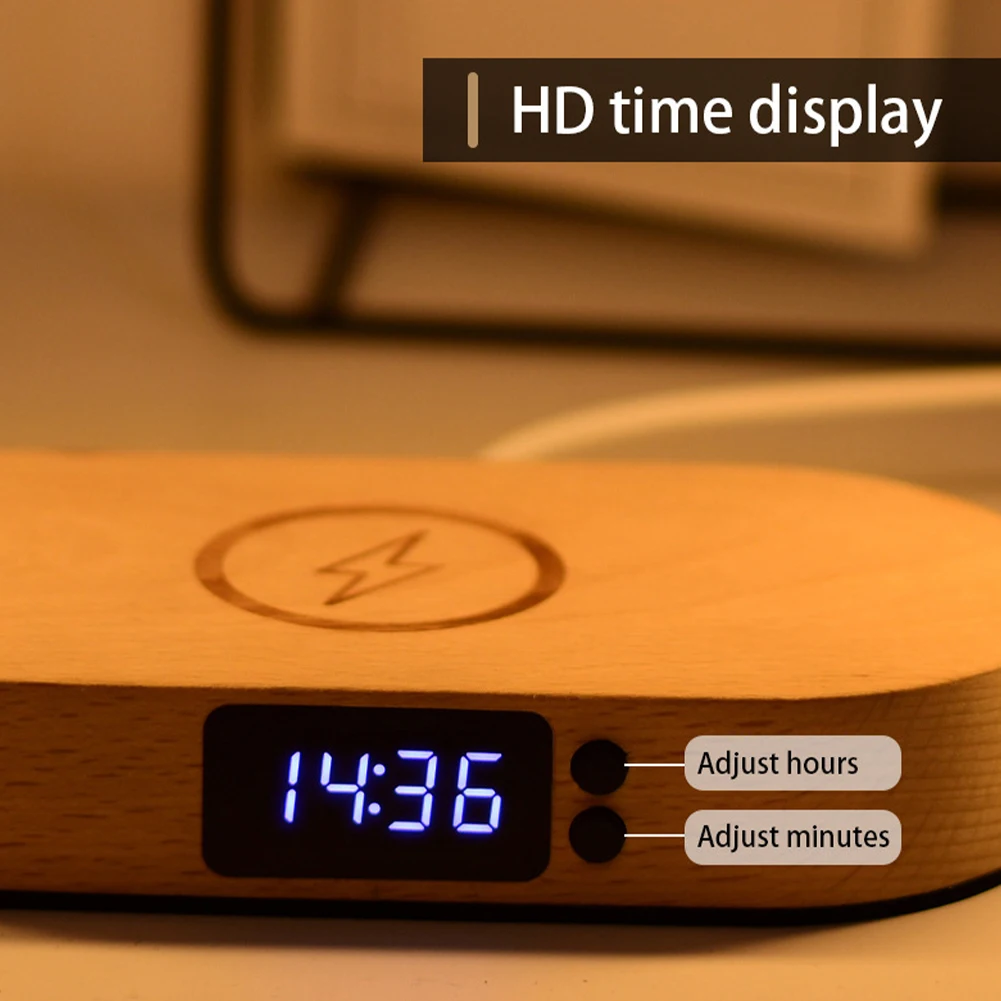 โคมไฟข้างเตียงชาร์จไร้สายอเนกประสงค์, โคมไฟตั้งโต๊ะแบบสัมผัสพร้อมนาฬิกาปลุกไฟปลุกสำหรับอ่านหนังสือตอนกลางคืน