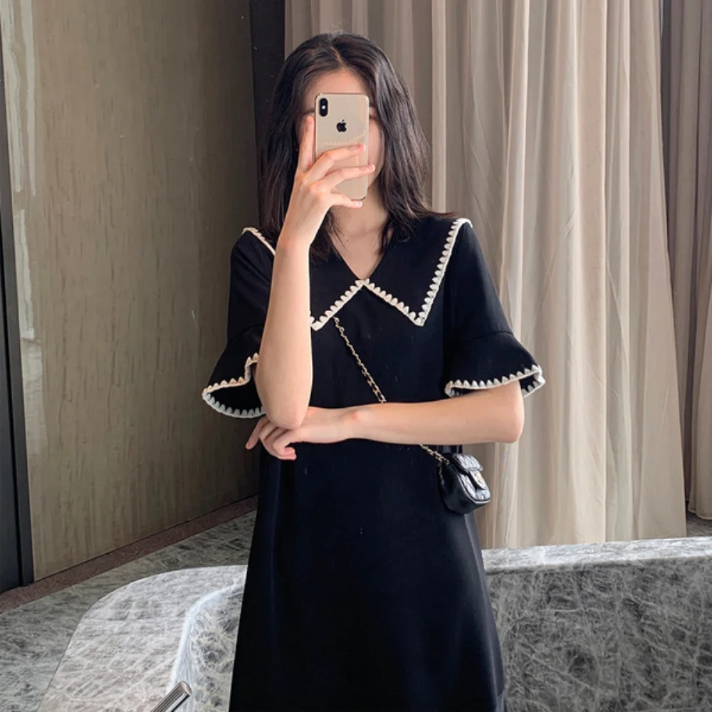 Robe droite de maternité d\'été, vêtements amples pour femmes enceintes
