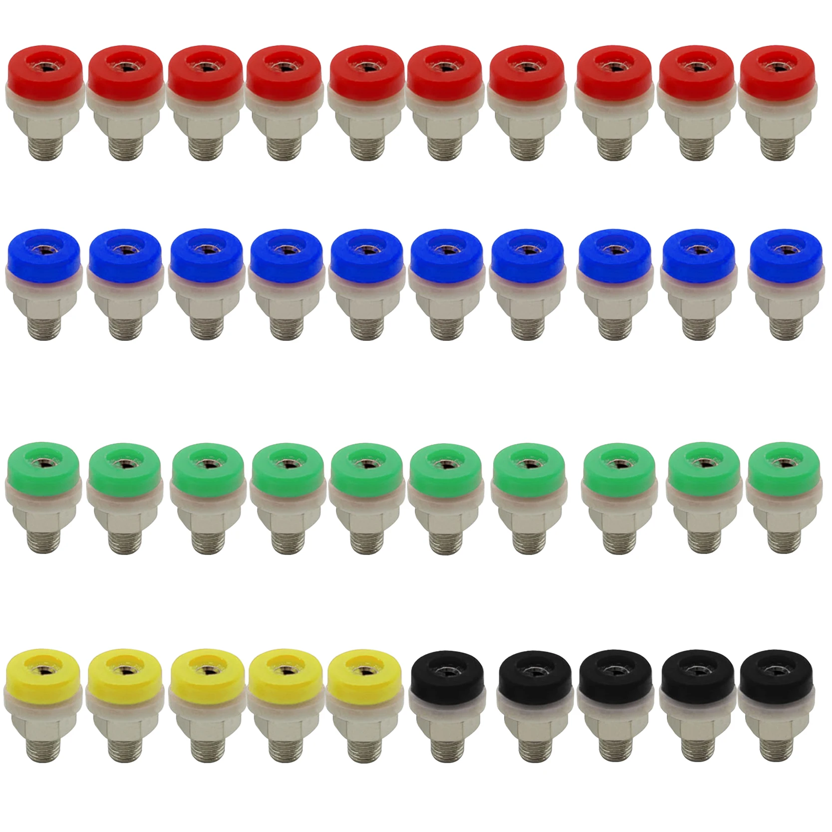 40PCS Brass 2mm Banana Socket Jack for 2mm Banana Plug Test Connector Insulated Socket Small Terminal Pure Copper Red Black Blue