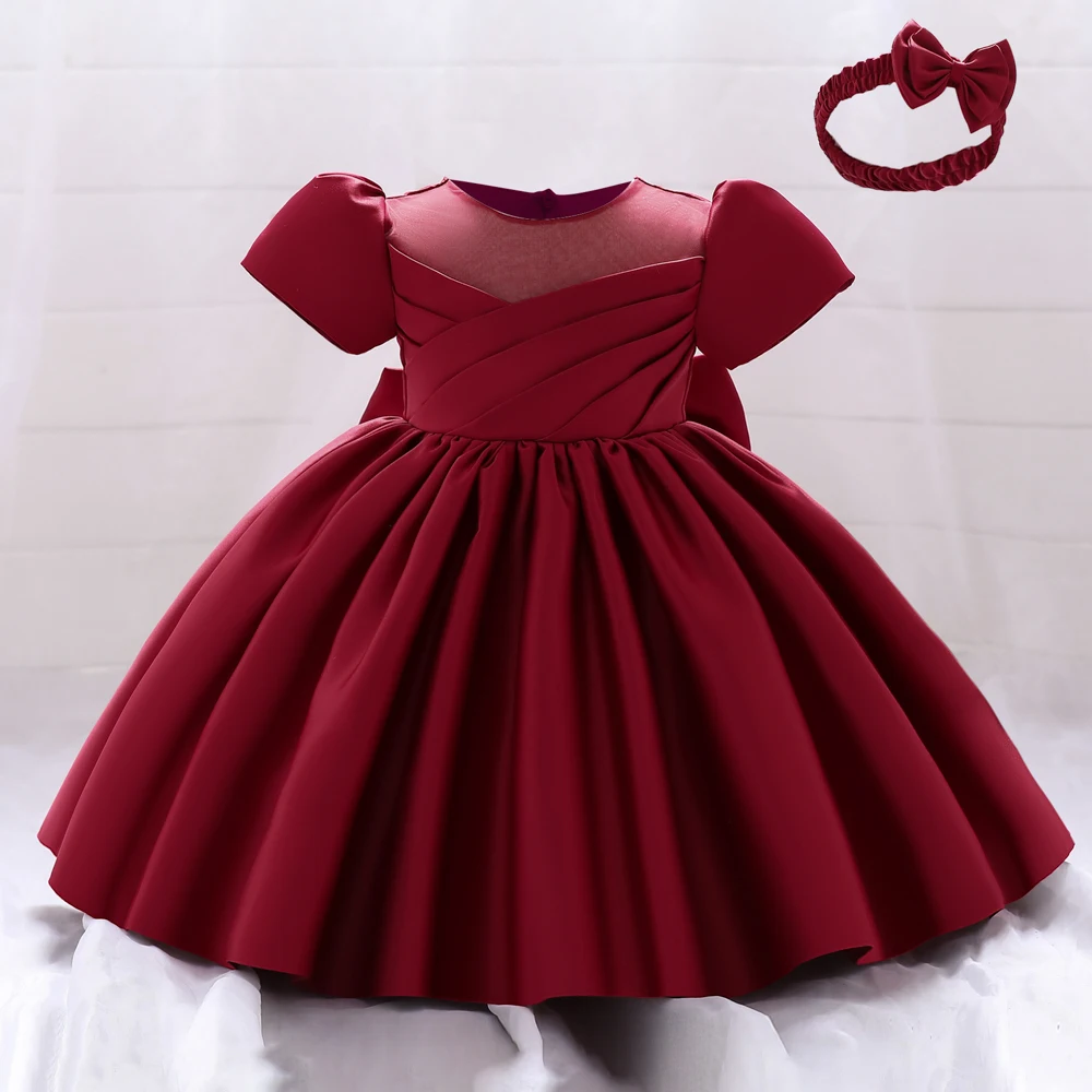 2PCS Infant Summer Dress For Baby Girls 1st Birthday Party Dresses Newborn Baptism Clothes Kids Girl Princess Wedding Dresses