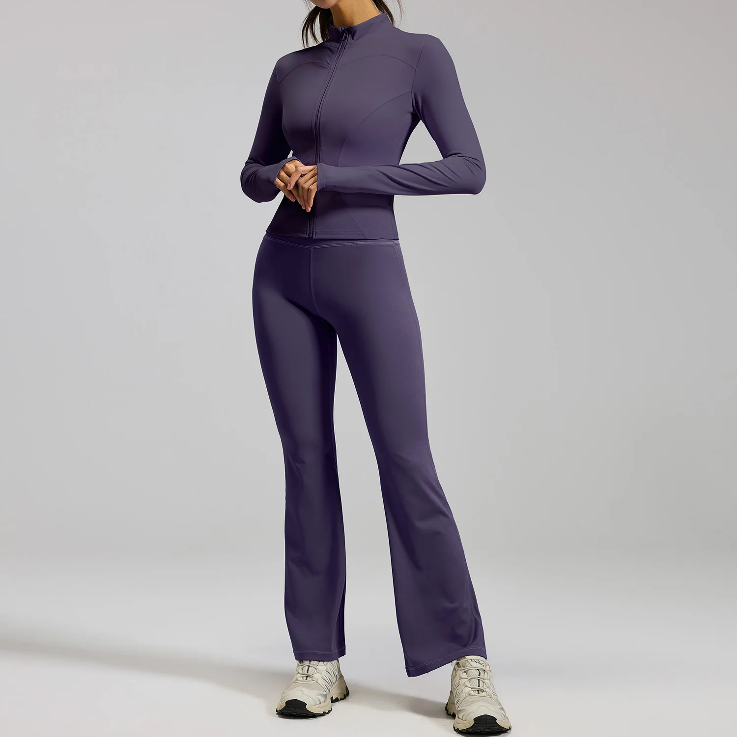 Women's Maillard Color Yoga Suit Slim Fit Body Shaping Gym Fitness Sportswear Naked Skin Feel Running for Ladies