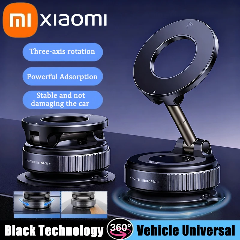 Xiaomi Magsafe Car Phone Holder Suction Cup Vacuum Magnetic Phone Stand 360° rotatable and Foldable Suction Cup Phone Holder