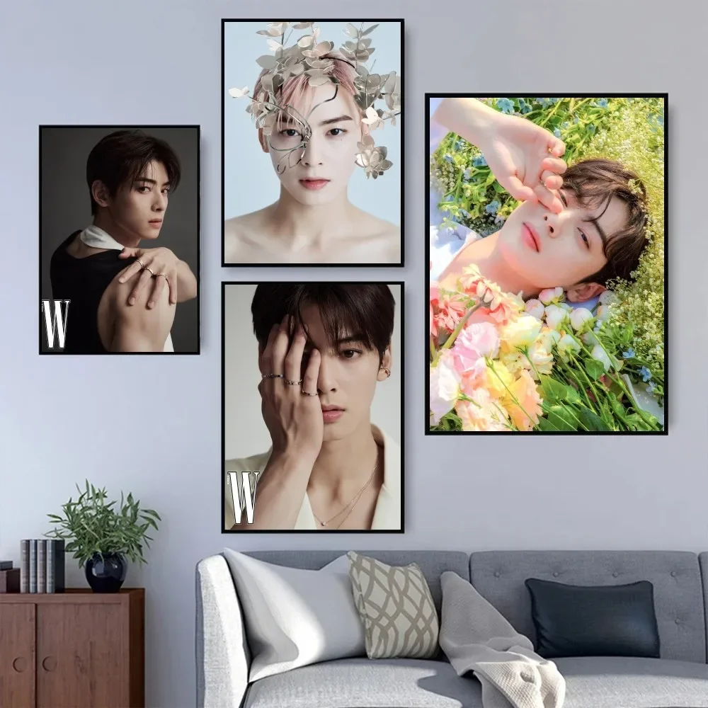 Kpop Singer Cha E-Eun W-Woo Poster Prints Wall Painting Bedroom Living Room Wall Bar Restaurant Sticker Small