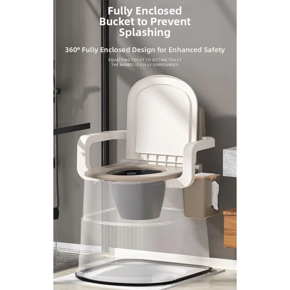 High Load-bearing Capacity Portable Mobile Toilet Easy To Clean No Electricity Commode Chair with Robust Sealing Lid