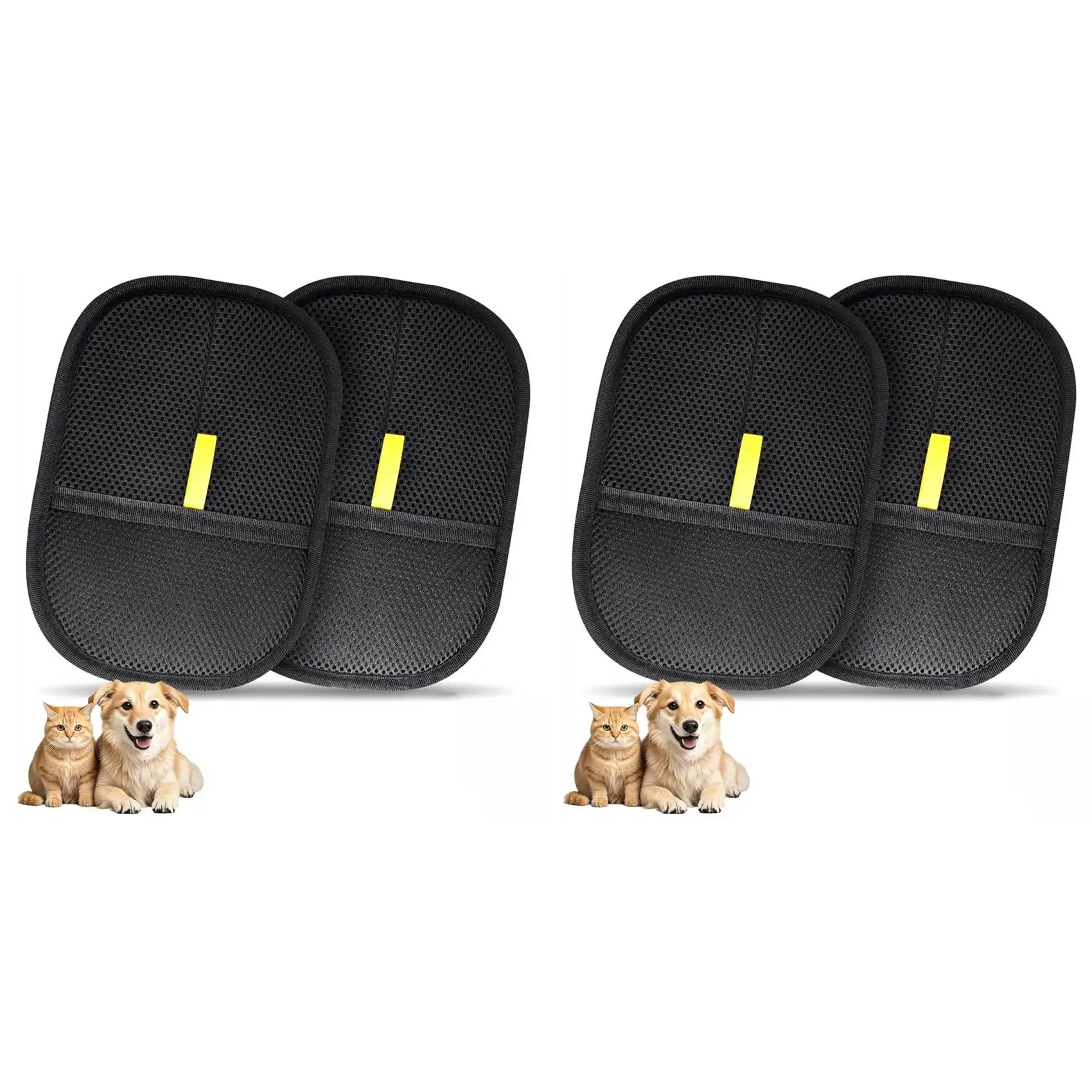 Guante Multifunción para Eliminar Pelo de Mascotas, Guante de Aseo Reutilizable para Perros y Gatos, Herramienta de Cepillado Electrostático para Eliminar Pelo, 4 Piezas