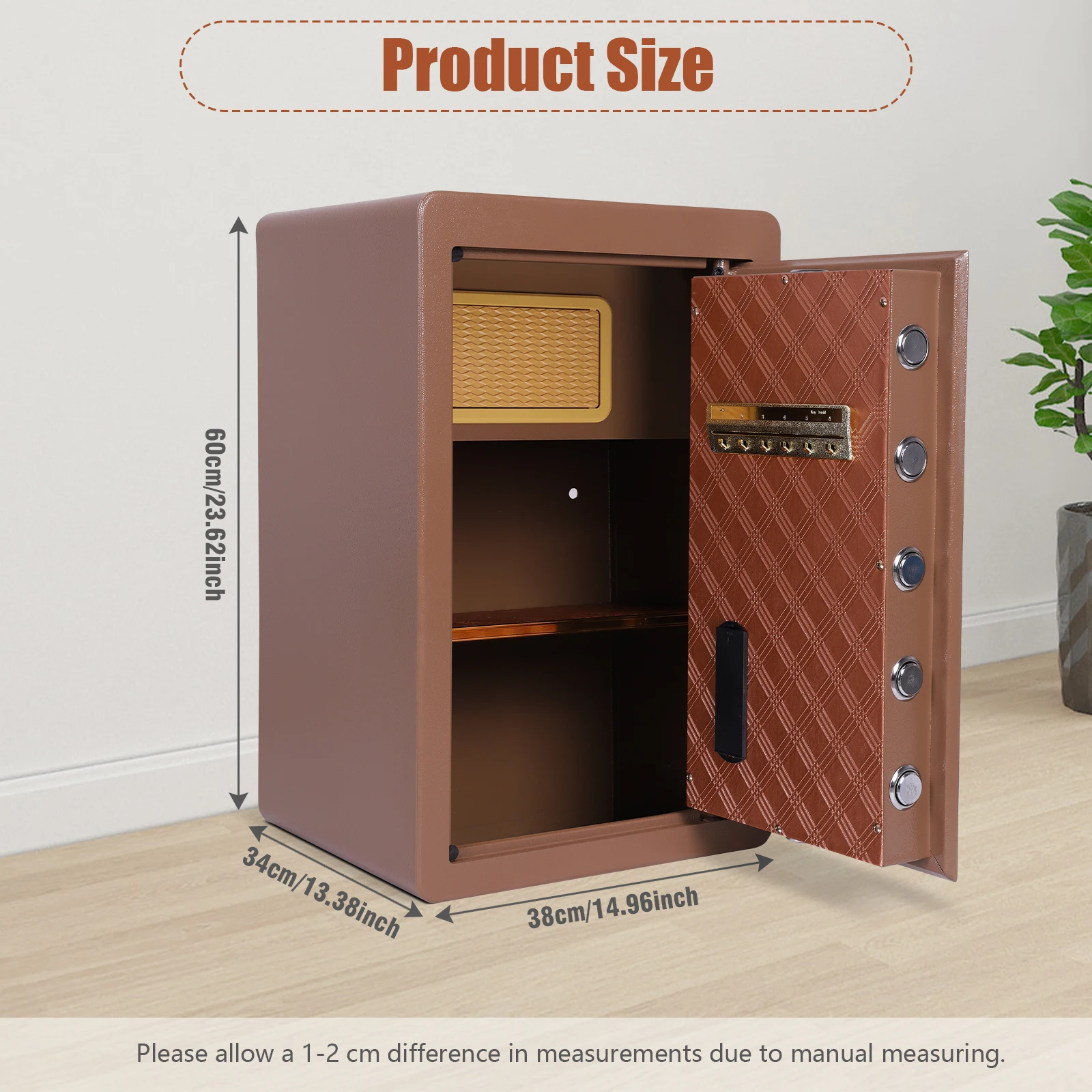 60cm Home Safe Box Smart Alert and Mute Mode Digital Home Security Safe Box for Documents Jewelry Valuables