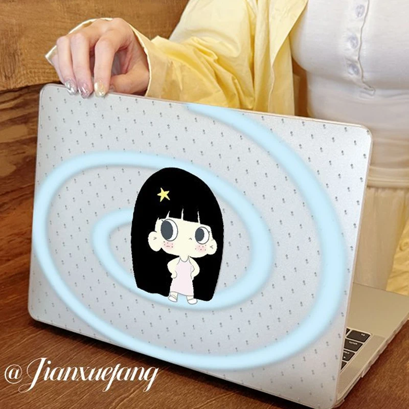 

Чехол Crystal Cartoon Polka Dot Girl для Macbook Air 13.6 M5 M1 Pro 14 M4 Air 15.3 13 M3 15 M2, чехол для Mac A3113 A2681 A2442 A2941