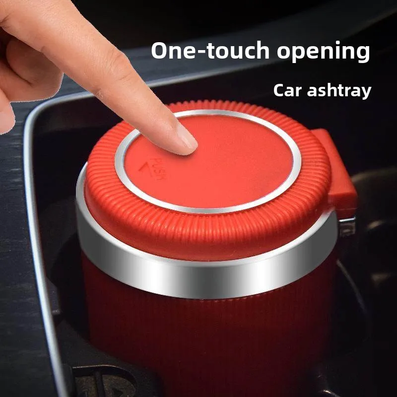 Car Cigarette Ashtray Cup Kit With Lid With LED Automatic Light Indicator Ashtray Cups Holder Organizer Box Interior Accessories view 4