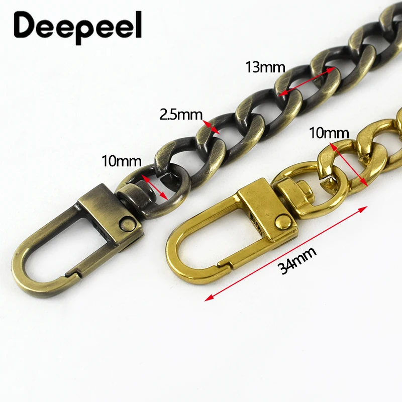 Deepeel 100/110/120cm Bag Chain Metal Hooks Bags Straps for Crossbody Shoulder Women\'s Purse Replacement Chains DIY Accessories