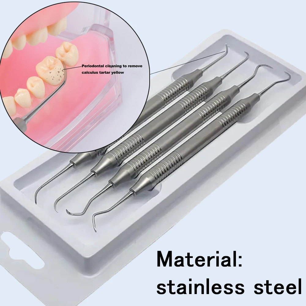 Dental Double-ended stainless steel Design Tooth Scaler Kit Dental Examine Teeth Cleaning Tool Dentistry Instrument