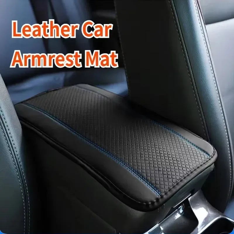 Car Armrest Storage Box Mat, Leather Car Center Console Cover Protector, Auto Interior Accessories for 90% Automotive SUV Truck