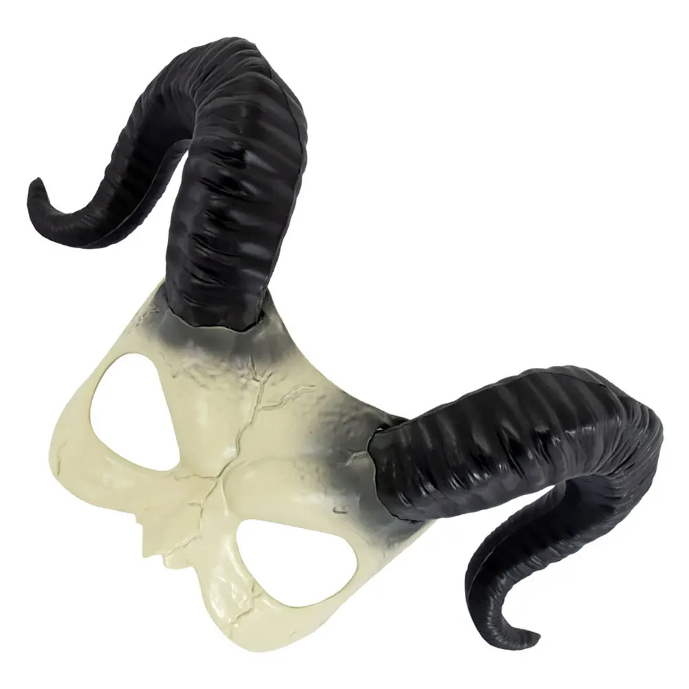 

Halloween Demon Horns Half Face Mask Comfortable Material Elastic Strap Carnival Party Costume Props Unique Animal Headgear