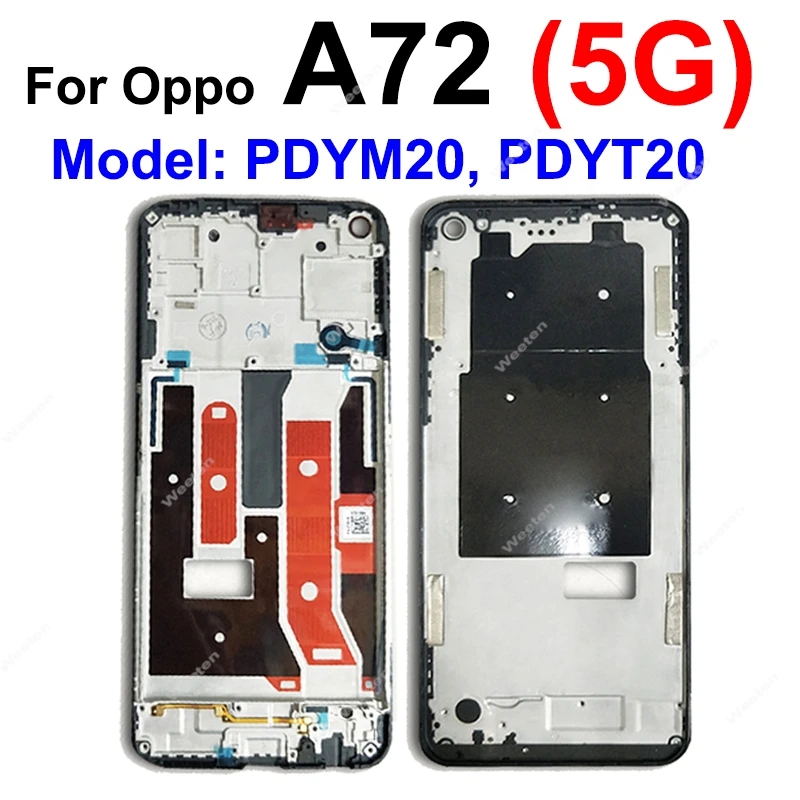 Front LCD Frame For OPPO A71 A72 A73 A74 A76 A77 A77s A78 A79 A83 4G 5G LCD Housing Cover Holder Bezel Case Parts