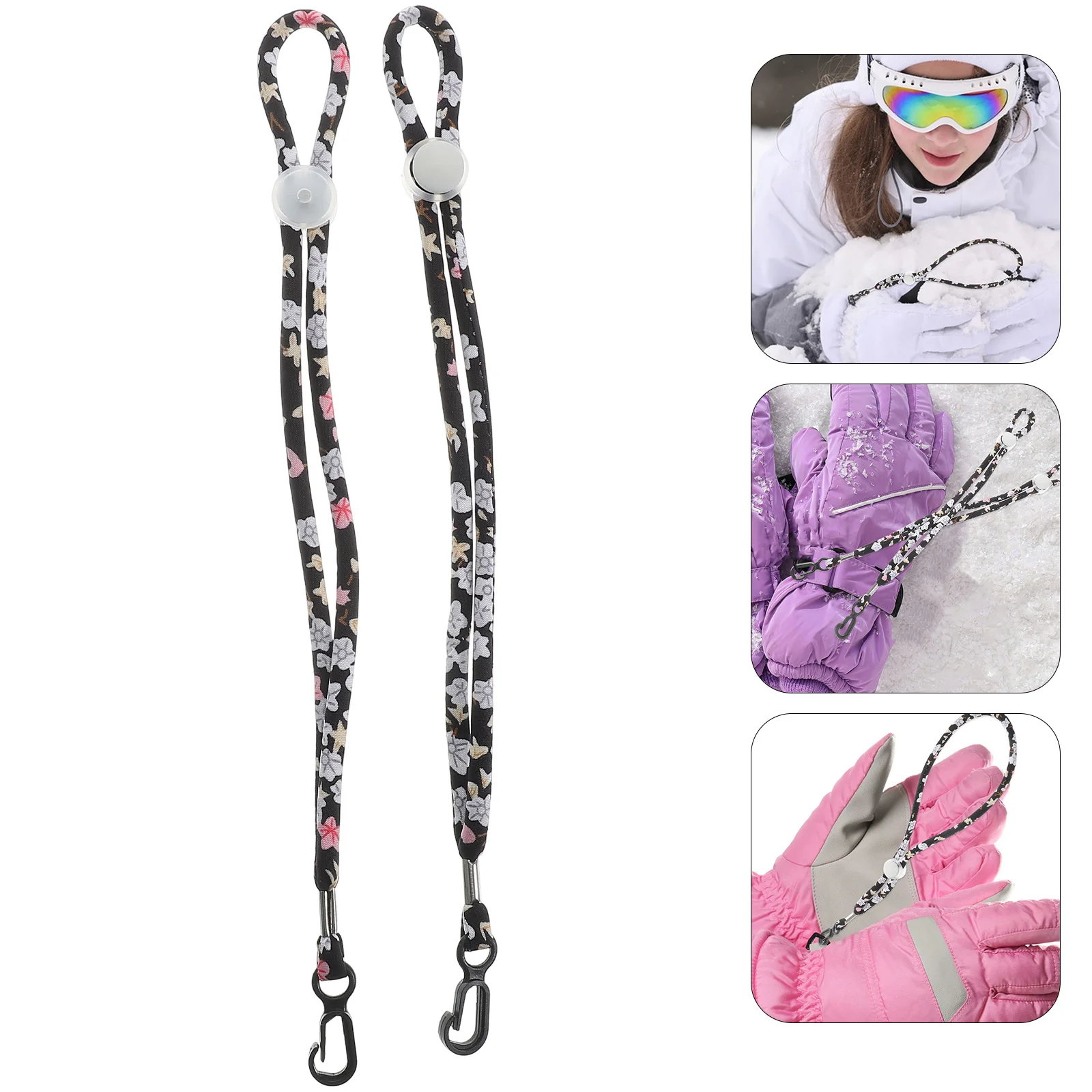 2 Pcs Ski Glove Lanyard Sport Safety Strap Accessories for Men Cord Clips Wrist Straps Gloves