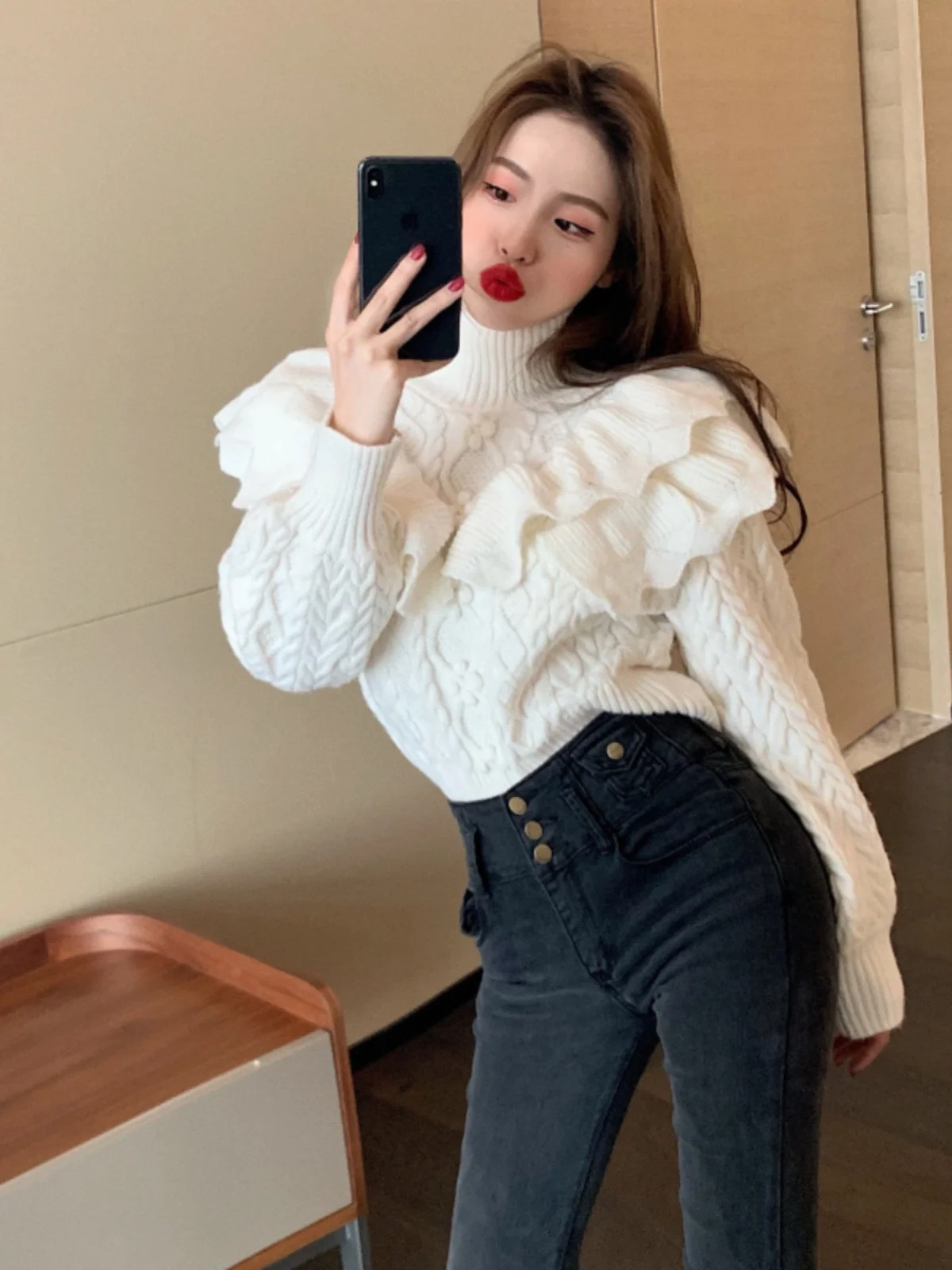 Loose Knitted High Collar Twist Sweater Women’s Faion Slim Fit Base irt Korean Sle Autumn Winter New Arrival 5 Loose Knitted High Collar Twist Sweater Women's Faion Slim Fit Base irt Korean Sle Autumn Winter New Arrival 5