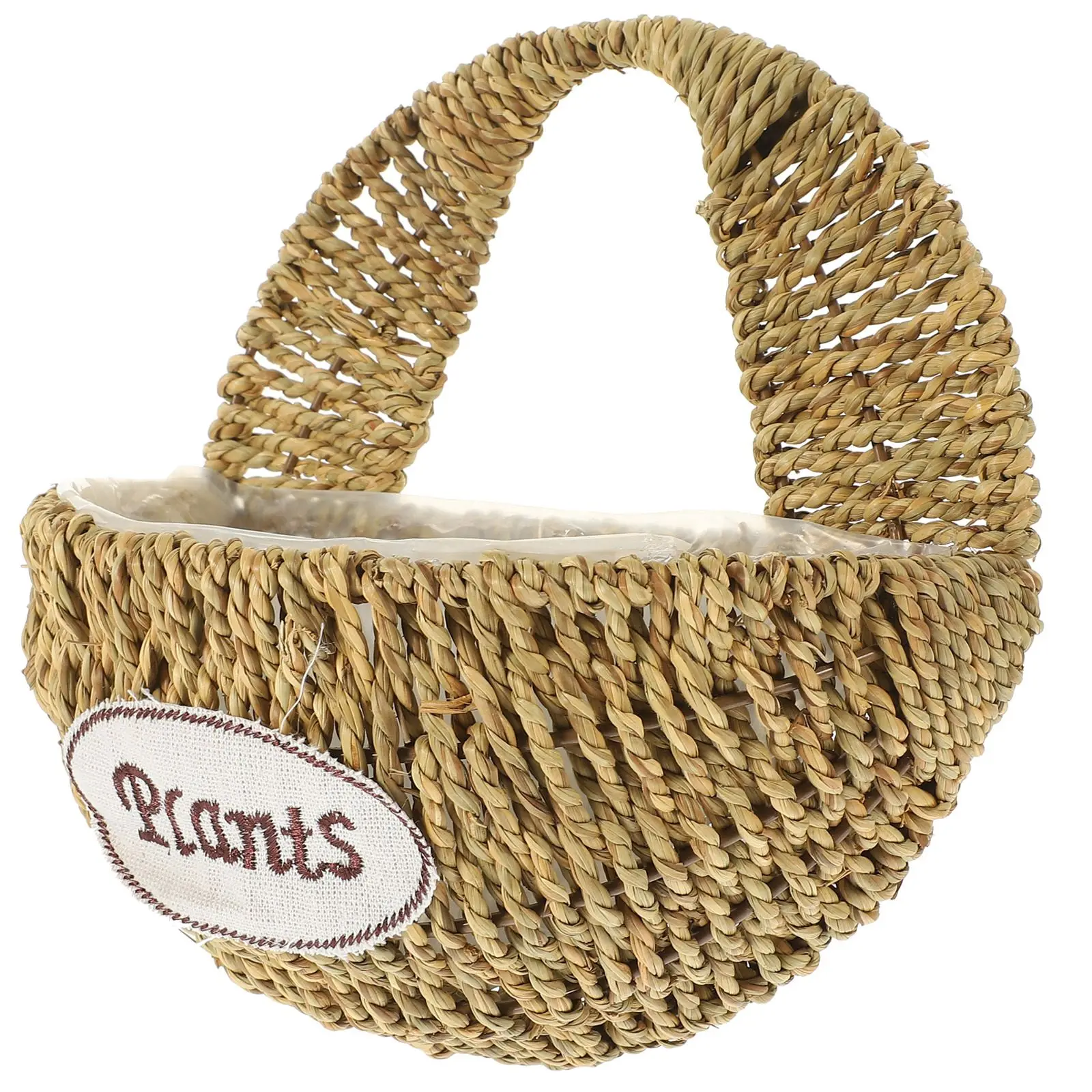 

Straw Simulated Pot Grass Woven Small Hanging Baskets Plants Hanging Woven Baskets Balcony Display Storage