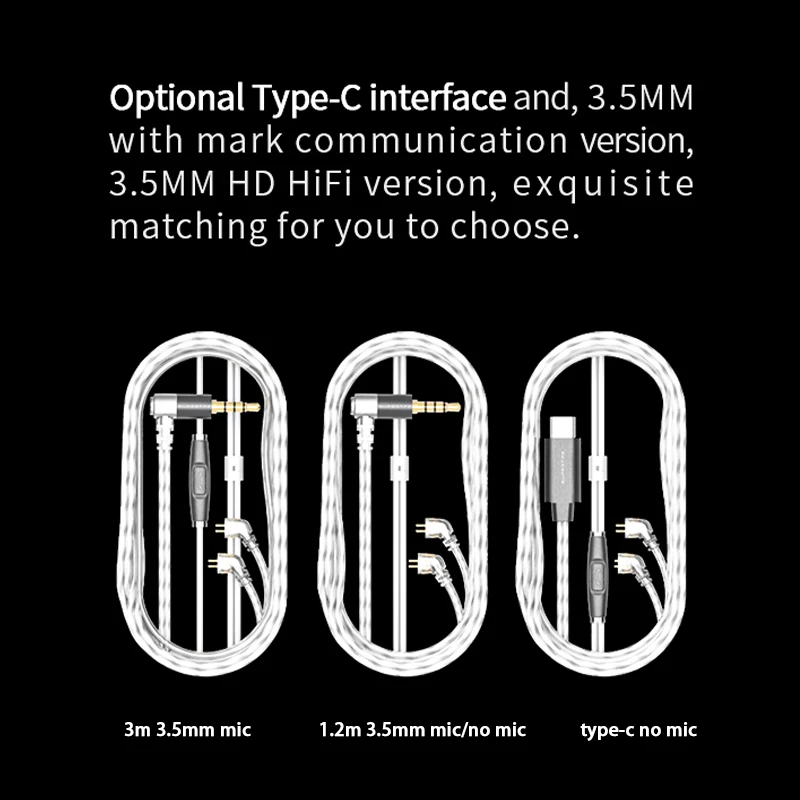 Supr TFZ حبي 2022 ايفي سماعة الضوضاء إلغاء رصد نوع c/3.5 مللي متر في الأذن باس 3m طويل سلك سماعات انفصال كابل