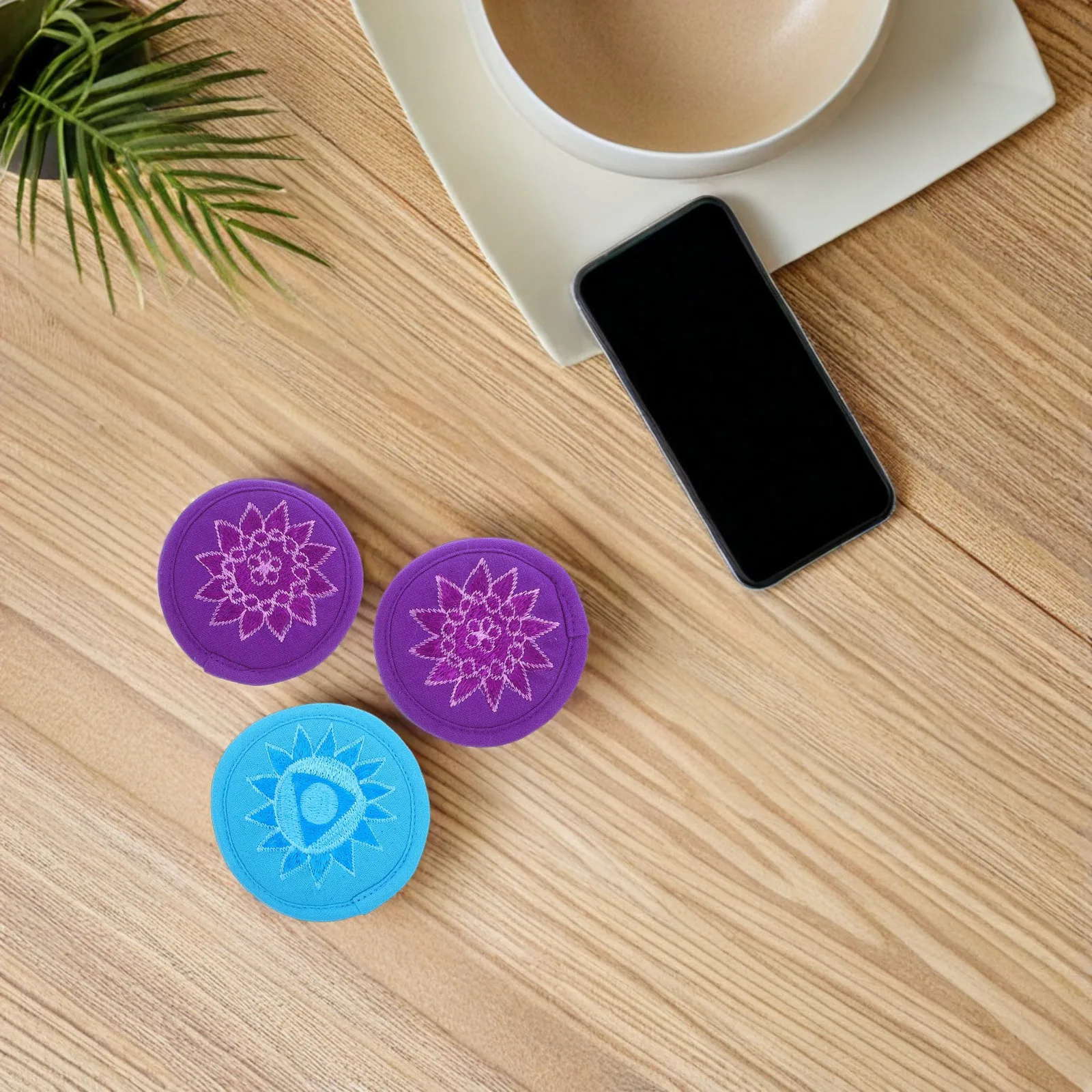 

3Pcs Buddhist Singing Bowl Cushion Tibetan Sound Bowl Pad Meditation Cushion Embroidered Decorative Sound Bowls Mat Prayer Pad