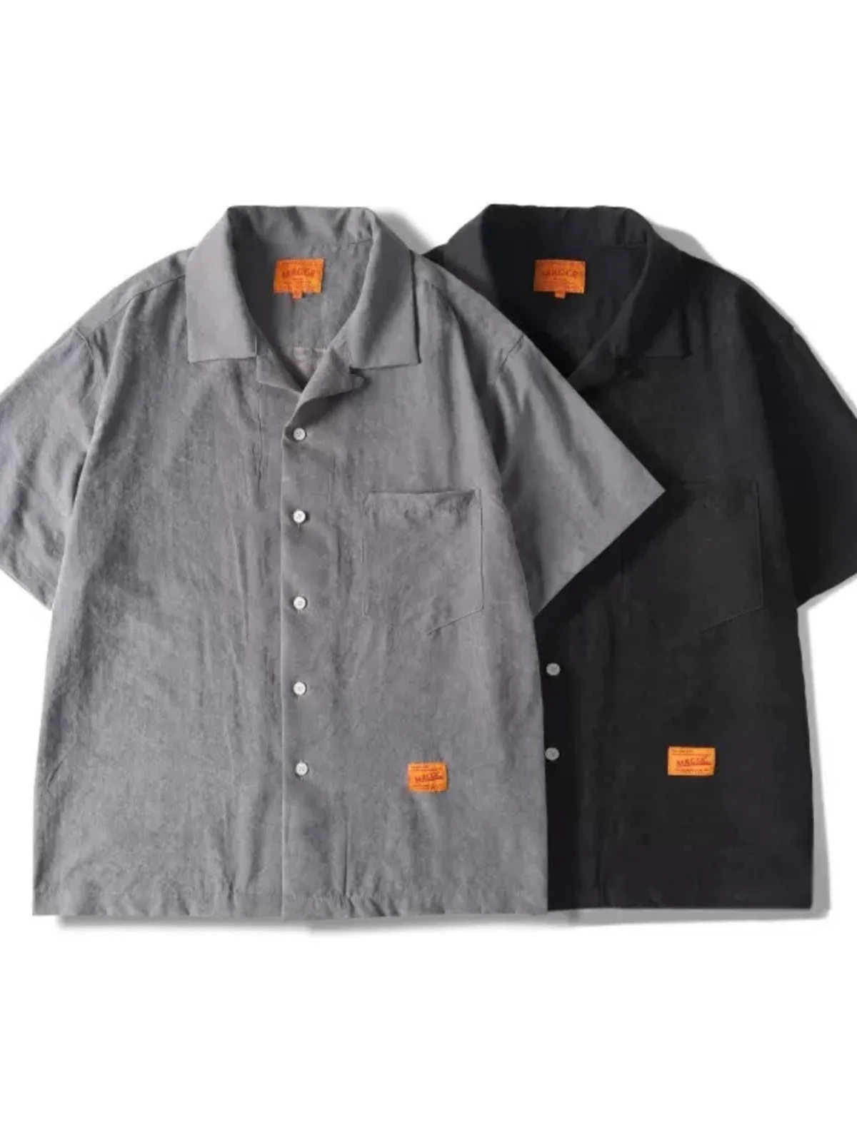 

New American Retro Cuban Collar f Sve irt Men's Summer Breathable Loose Casual ort Sve Faion Urban Sle Polye...