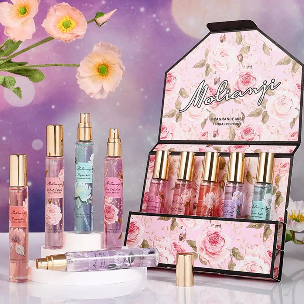 Classic Rose Perfume Women Gift Box Five Piece Set Floral Scent Spray Lasting Fragrance Exudes Feminine Charm Romantic Gift Set view 2