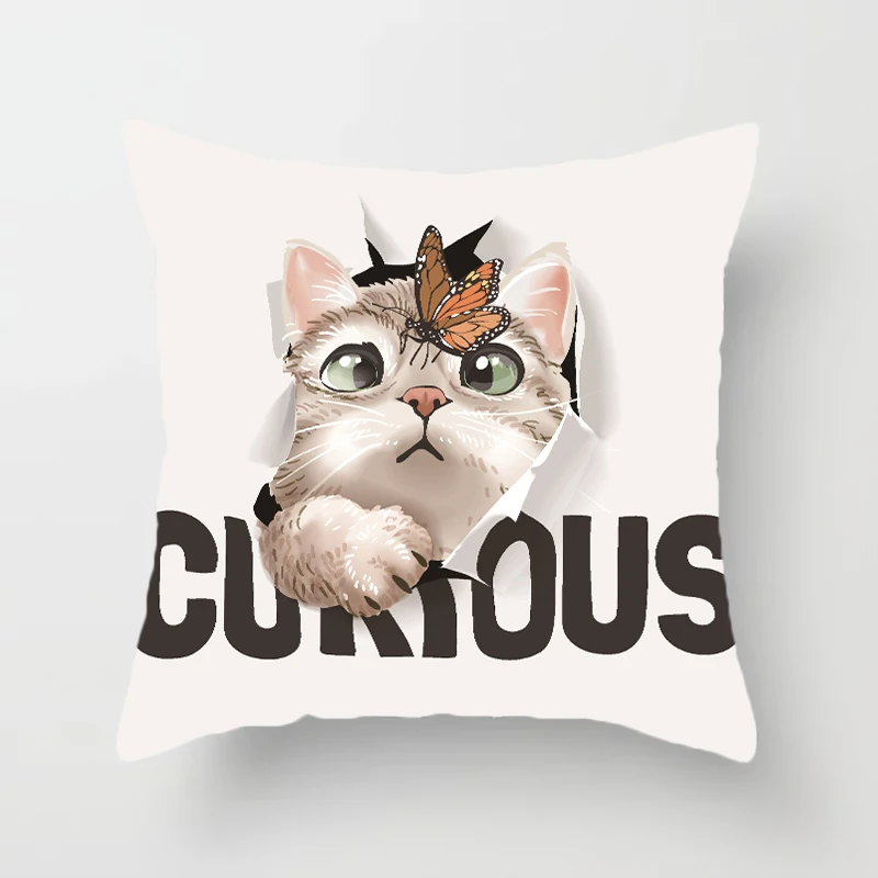 غطاء وسادة كرتوني لطيف، وسادة أريكة غرفة المعيشة