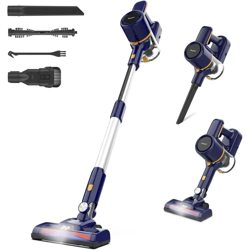 

6-in-1 Multifunction Cordless Vacuum Cleaner, 210W Powerful, 6 Cell 2200mAh Stick Vacuum, Cordless Rechargeable for Home (Indigo