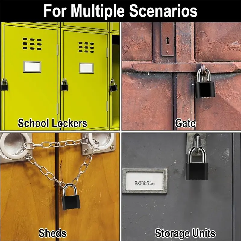 

AAAF Heavy Duty Combo 4-Digit Combination Lock, 4Pcs Outdoor Waterproof Padlock For Fence Gate Security
