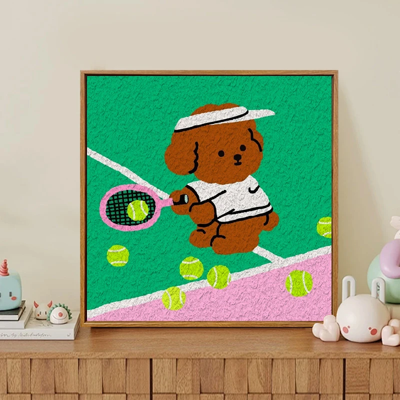 Oil Painting Cartoon Puppy Animal By Numbers Home Decor Canvas Art Wall Decor for Living Room Bedroom Unique Gift Unframed