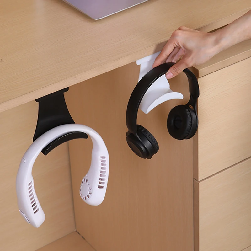 Headphone Stand Sticky Headset Hanger - Adhesive Headphone Holder Hook Mount Headset Stand Holder Clip Under Desk Earphone hange